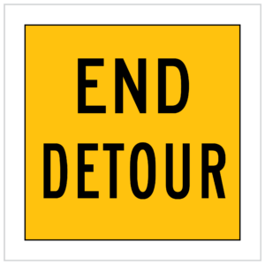 MMS-TER-3 - END DETOUR - CORFLUTE - MULTI MESSAGE SIGN - TEMPORARY WARNING SIGNS WA ONLY