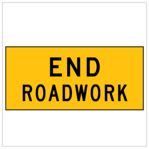 MMS-TER-5 - END ROADWORK - CORFLUTE - MULTI MESSAGE SIGN TEMPORARY ROADWORKS WA ONLY - traffic management signs wa