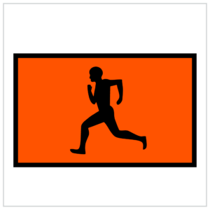 MR-TAW-28 - CORFLUTE - MAN RUNNING - TEMPORARY WARNING SIGNS WA ONLY