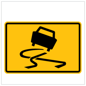 QUAD STANDS -12 - A B or C - Slippery Road Work Sign TEMPORARY ROADWORKS - WA ONLY