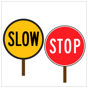 SLOW - STOP BATS - TEMPORARY ROAD WORKS - buy stop signs wa