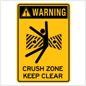 WARN-212 CRUSH ZONE KEEP CLEAR - WARNING SIGNS