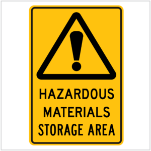 WARN-221 HAZARDOUS MATERIALS STORAGE AREA - WARNING SIGNS