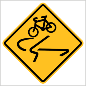 W6-11 BICYCLE SLIPPERY