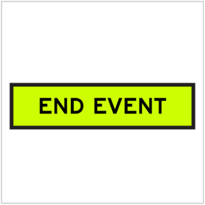 TM9-2B – END EVENT – FLUORO YELLOW GREEN Sign made by ASAP Signs