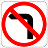 A black arrow indicating "No Turn Left" icon