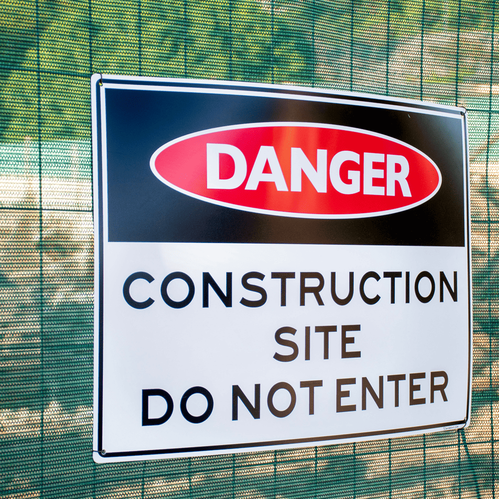 Safety Sign Compliance - A Danger Sign on a Construction Site